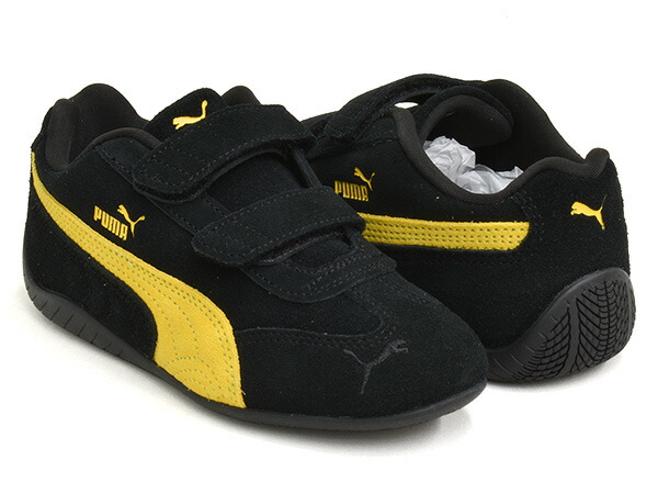 PUMA SPEEDCAT OG V PS【プーマ スピードキャット オージー ヴィー ピーエス】【ベルクロ キッズ ジュニア 子供 レーシング ドライビング シューズ ロープロファイル レースコア ブラック イエロー】PUMA BLACK - PELE YELLOW画像