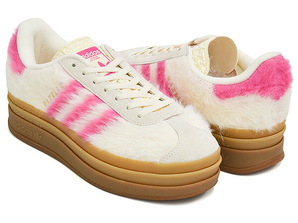 adidas GAZELLE BOLD W【アディダス ガッツレー ボールド ウィメンズ ガゼル】【テラス ファッション インドア トレーニング トレーナー カジュアル レディース ホワイト ピンク】CREWHT / SHOPNK / GOLDME|GETTRY MAG