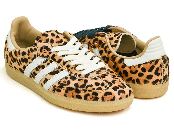 【現必要経費での売りわたすは5/17 23:59まで】adidas SAMBA OG W【アディダス サンバ 底抜け騒ぎ ウィメンズ】【目あたらしい 中庭 流行り物】【インドア 形づくる レディース メンズ 毛の荒物 ジャガー レパード ヒョウ】MAGBEI / IVORY / GUM 靴-スニーカー