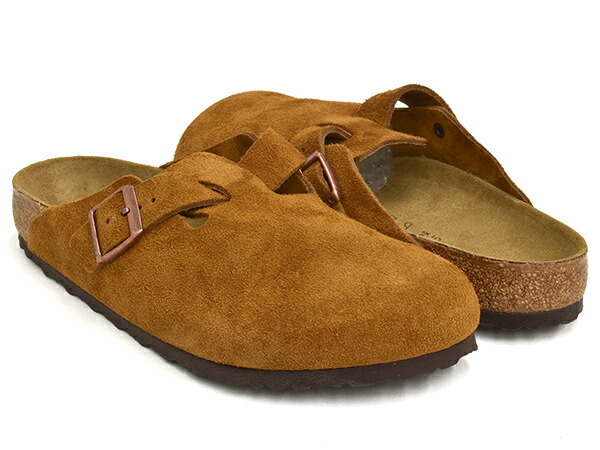 BIRKENSTOCK BOSTON【ビルケンシュトック 豆の町】【サンダル クロッグ ビルケン レギュラー ナロー 平平凡凡たる幅 細幅 スエードクロスなめし革 スウェード ミンクのコート 赤銅色】MINK / SUEDE LEATHER