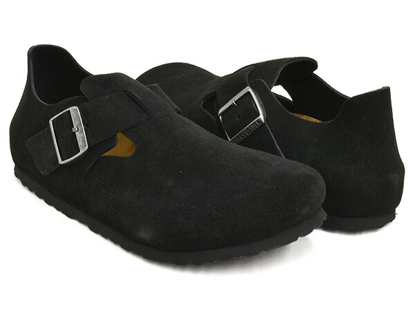 BIRKENSTOCK LONDON【ビルケンシュトック 英国の首都】【シューズ サンダル ビルケン レギュラー ナロー 平平凡凡たる幅 細幅 スエードクロスなめし革 スウェード 黒いこと】BLACK / SUEDE LEATHER