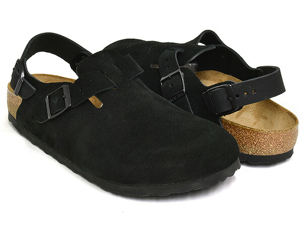 BIRKENSTOCK TOKIO【ビルケンシュトック トキオ トウキョー 日本の首都】【サンダル クロッグ ビルケン レギュラー ナロー 平平凡凡たる幅 細幅 スエードクロスなめし革 スウェード 黒いこと】BLACK / SUEDE LEATHER