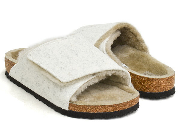 BIRKENSTOCK SOLANA SHEARLING【ビルケンシュトック ソラナ シアリング】【サンダル 横すべり ビルケン レギュラー ナロー 平平凡凡たる幅 細幅 羊毛 フェルト 牡蛎 白いこと】OYSTER / FELT