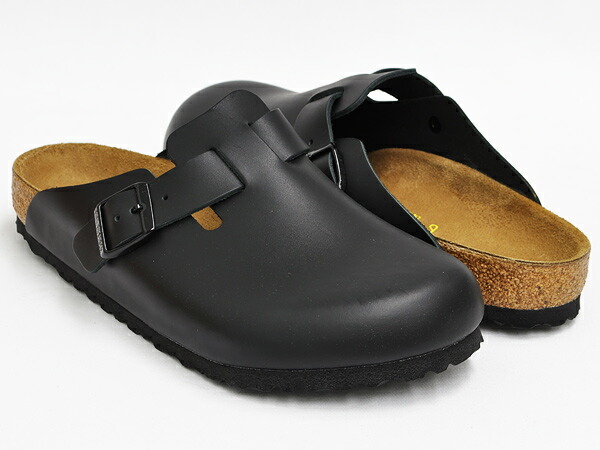 birkenstock boston black leather