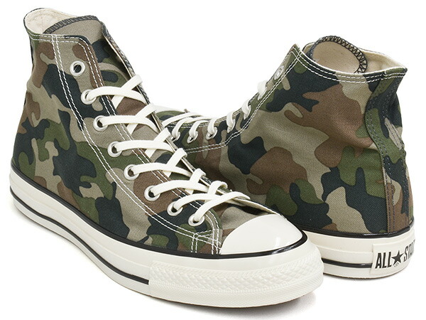 CONVERSE ALL STAR AGED WOODLANDCAMO HI【コンバース オールスター ウッドランド合鴨 ご機嫌】【偽装 緑であること 薄墨色 赤銅色】GREEN / GREY / BROWN (1空想科学小説105)