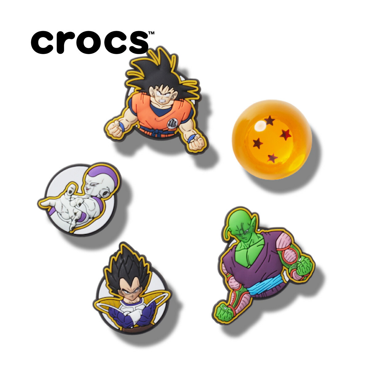 crocs JIBBITZ CHARMS DRAGON BALL Z 5 PACK【クロックス ジビッツ チャーム】【ドラゴンボール ゼット 5 パック セット アクセサリー カスタム 孫悟空 ベジータ ピッコロ フリーザ 四星球】画像