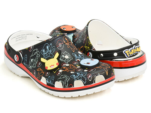 crocs POKEMON PRINT CLASSIC CLOG【クロックス クラシック クロッグ】【ポケモン プリント フシギダネ ヒトカゲ ゼニガメ ピカチュウ モンスターボール】【サンダル メンズ レディース ユニセックス 限定】MULTI画像
