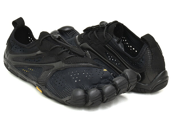 Vibram FiveFingers V-RUN【ビブラム ファイブフィンガーズ ヴィー 幽客】【5本指 シューズ ベアフット 裸足 素足 感覚的な経験 駈けっくら ウォーキング 総締め 黒いこと】TOTAL BLACK