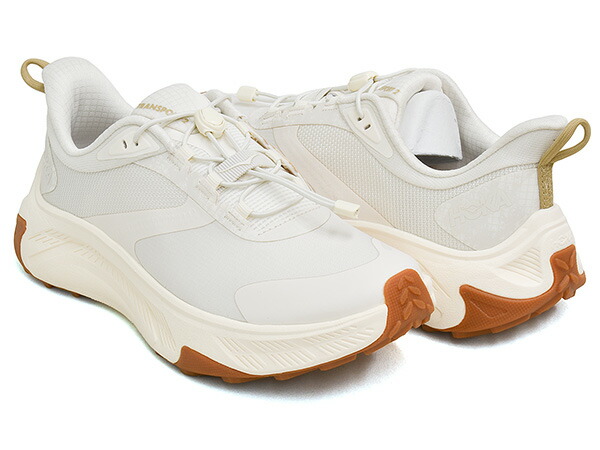 HOKA WMS TRANSPORT 2【ホカ ウィメンズ 運び 2】【山歩き トレイル アウトドア シューズ 運動競技 心地よい レディース オネオネ アラバスター ベージュ 象牙色】ALABASTER / ALABASTER (WIDTH:B)
