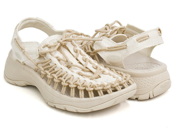 KEEN WOMEN UNEEK ASTORIA CANVAS【キーン ウィメンズ ユニーク アストリア キャンバス】【厚底 オープン エア スニーカー サンダル アウトドア スポーツ フェス キャンプ レディース バーチ ベージュ】BIRCH / BIRCH|GETTRY MAG