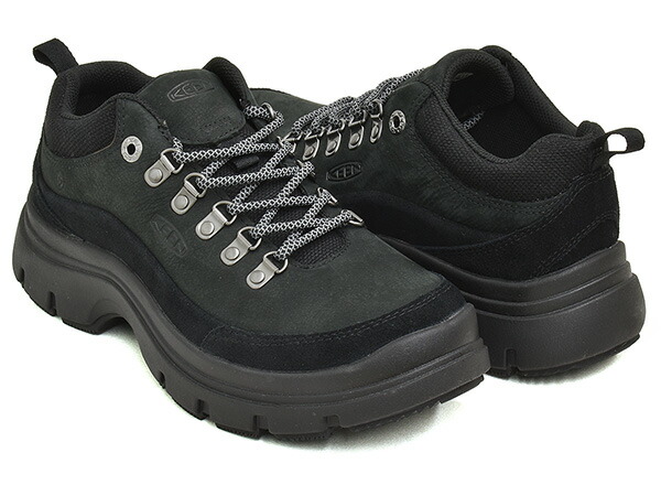 KEEN WOMEN KOSA OXFORD【キーン ウィメンズ コーサ オックスフォード】【シューズ スニーカー アウトドア 山歩き 運動競技 御祭り 難民キャンプ レディース 黒いこと】BLACK / BLACK