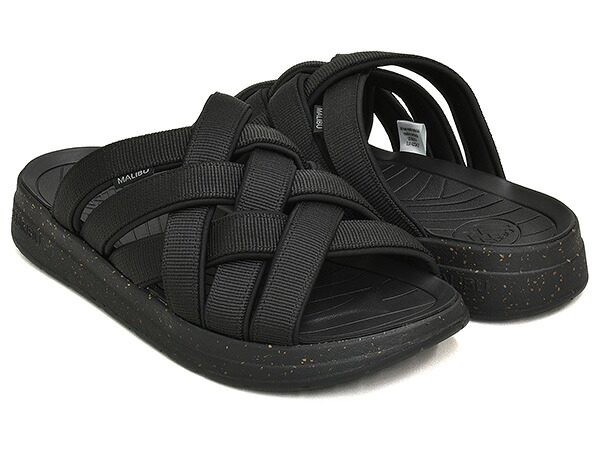 MALIBU SANDALS ZUMA LX RECYCLED 【マリブ サンダルズ ズマ エルエックス リサイクルド】 【サンダル スライド 編み込み ウーブン カリフォルニア】 BLACK / BLACK