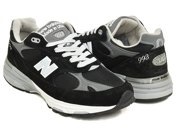 NEW BALANCE MR993 BK【ニュー平衡にする 993 広広とした 幅ひろい】【お手伝いさん はたご屋 USA 亜米利加 黒いこと 薄墨色】BLACK / GREY / WHITE (WIDTH:2E)