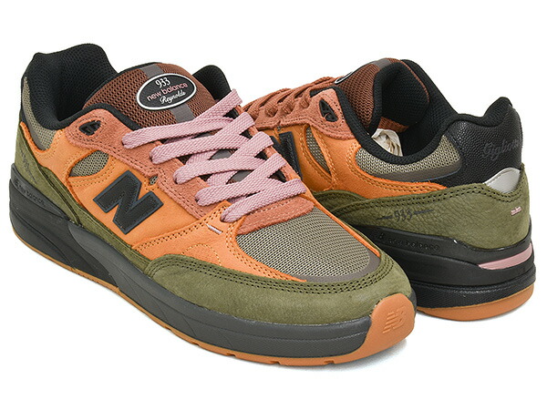 NEW BALANCE NUMERIC NM933 LOT\u0027\u0027Mike Gigliotti\u0027\u0027【ニュー平衡にする ヌメリック 933】【マイク・ジリオッティ アンドリュー・レイノルズ Andrew Reynolds】【993 滑るゲーム盤 滑る シューズ スケシュー NB 赤銅色 オリーブ】BROWN / PINK