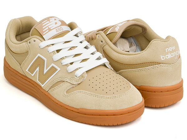 【現通貨価値での売りわたすは6/16 23:59まで】NEW BALANCE NUMERIC UN480 TSG【ニュー平衡にする ヌメリック 480 480L P480 思いあがり PRIDE】【滑るゲーム盤 滑る シューズ スケシュー NB ベージュ チュインガム】BEIGE / WHITE