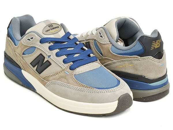 NEW BALANCE NUMERIC UN933 ASB【ニューバランス ヌメリック 933】【アンドリュー・レイノルズ Andrew Reynolds】【993 スケートボード スケート シューズ スケシュー NB グレージュ ライトブルー】BROWN / BLUE|GETTRY MAG