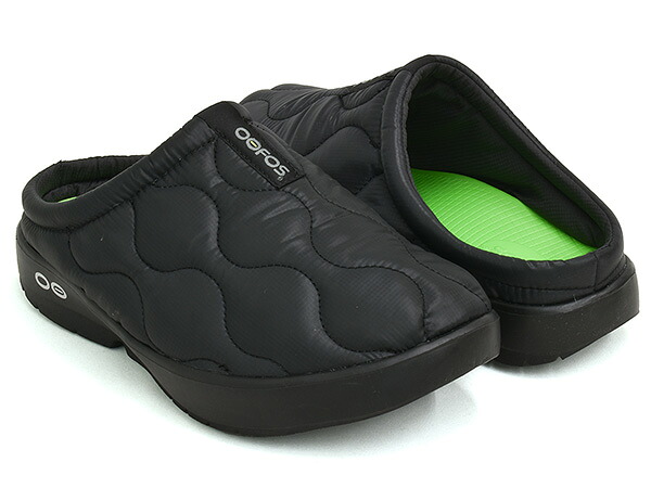 OOFOS MEN'S OOCOOZIE THERMO MULE 【ウーフォス メンズ ウークージー サーモ ミュール】 【プリマロフト PRIMALOFT リカバリー サンダル クロッグ アフタースポーツ ブラック】 BLACK / BLACK