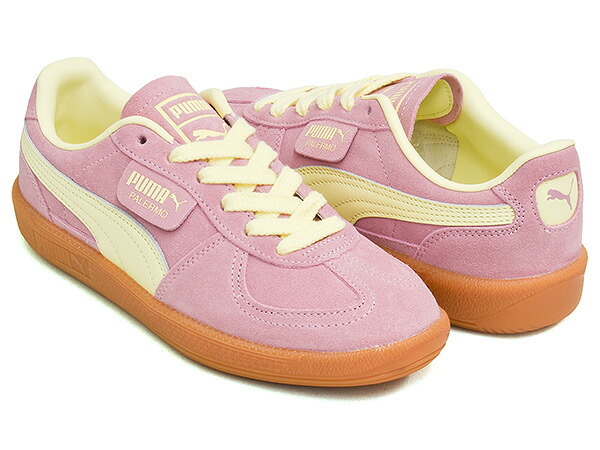 PUMA PALERMO 【プーマ パレルモ】 【テラス ファッション インドア トレーニング トレーナー カジュアル】 【スニーカー シューズ メンズ ウィメンズ レディース ピンク イエロー】 POISED PINK - GOLD MOON