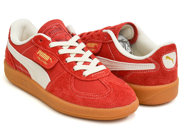 【現価格での販売は4/12 23/59まで】 PUMA PALERMO VINTAGE 【プーマ パレルモ ヴィンテージ】 【テラス ファッション インドア トレーニング トレーナー カジュアル】 【スニーカー シューズ メンズ ウィメンズ レディース レッド】 CANDY APPLE - GUM 10,012円