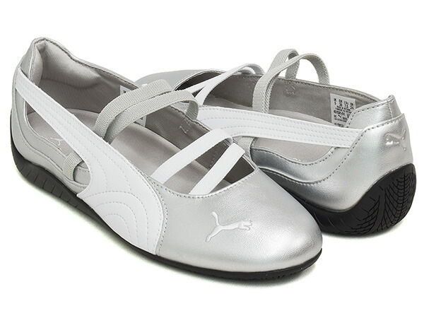 PUMA SPEEDCAT BALLET METALLIC WNS【プーマ スピードキャット バレエ メタリック ウィメンズ】【レーシング ドライビング シューズ ロープロファイル フラット レースコア バレエコア レディース シルバー】PUMA SILVER - PUMA WHITE