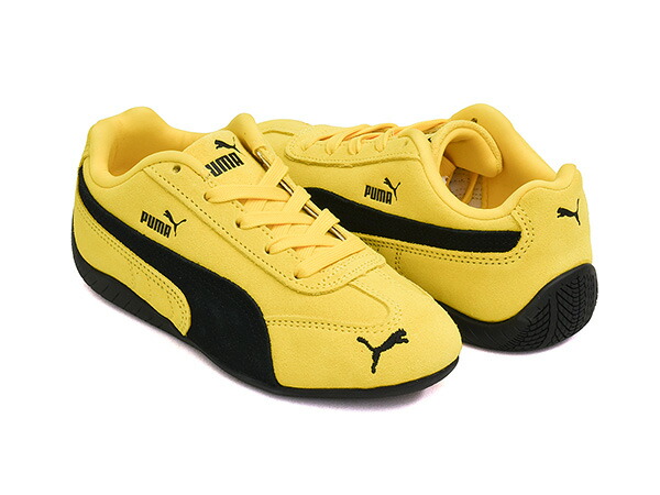 PUMA SPEEDCAT PS【プーマ スピードキャット ピーエス】【キッズ ジュニア 子供 レーシング ドライビング シューズ ロープロファイル レースコア イエロー ブラック】PELE YELLOW - PUMA BLACK画像