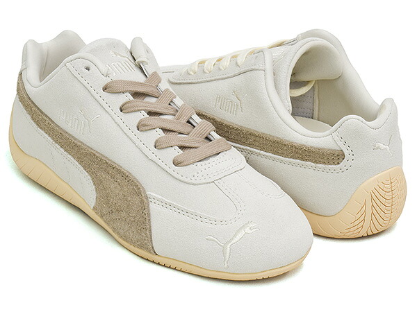 【現価格での販売は4/12 23/59まで】 PUMA SPEEDCAT ELEVATED WNS 【プーマ スピードキャット ウィメンズ】 【エレベーテッド レーシング ドライビング シューズ ロープロファイル レースコア レディース ホワイト ベージュ】 WARM WHITE - ICE COFFEE