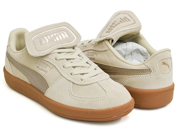 【現価格での販売は4/23 23:59まで】 PUMA PALERMO PREMIUM METALLIC 【プーマ パレルモ】 【プレミアム メタリック テラス ファッション インドア トレーニング】 【スニーカー シューズ メンズ レディース ベージュ】 DESERT DUST / GUM