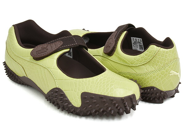 【現価格での販売は4/12 23/59まで】 PUMA MOSTRO FEY CROC 【プーマ モストロ フェイ クロコ】 【メリージェーン スパイク シューズ ロープロファイル レースコア ウィメンズ レディース グリーン ブラウン】 PISTACHIO GREEN - CHOCO BROWN 9,841円