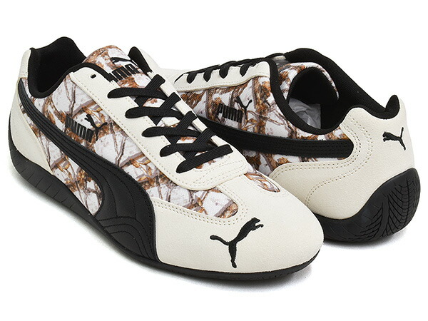 【現価格での販売は4/12 23/59まで】 PUMA SPEEDCAT CAMO 【プーマ スピードキャット カモ】 【迷彩 リアルツリー レーシング ドライビング シューズ ロープロファイル レースコア メンズ ウィメンズ レディース ホワイト】 VAPOR GRAY - PUMA BLACK