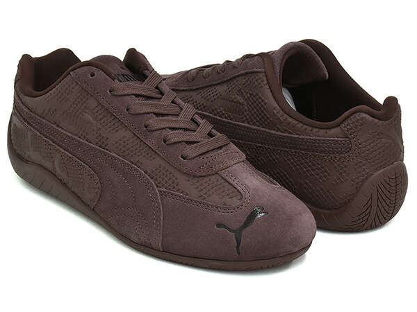 【現価格での販売は4/23 23:59まで】 PUMA SPEEDCAT PYTHON WNS 【プーマ スピードキャット パイソン ウィメンズ】 【アニマル ヘビ レーシング ドライビング シューズ ロープロファイル レースコア レディース ブラウン】 CHOCOLATE BROWN