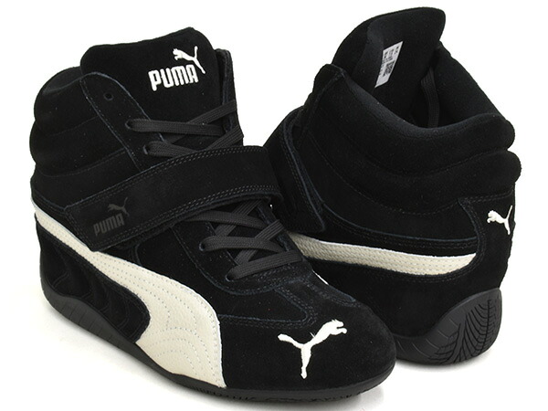 PUMA SPEEDCAT WEDGE OG WNS【ピューマ スピードキャット ウェッジ 底抜け騒ぎ ウィメンズ】【はたご屋踵  スニーカー シューズ 表現スタイル膨れ上がる スピード競技中核グループ レディース 黒いこと 白いこと】PUMA BLACK - PUMA WHITE