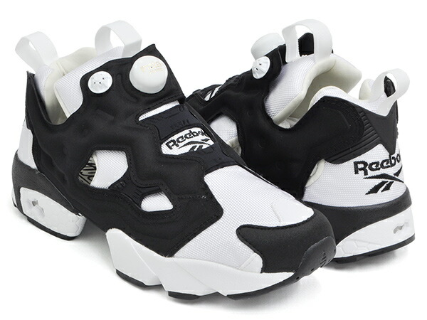 reebok insta pump black and white