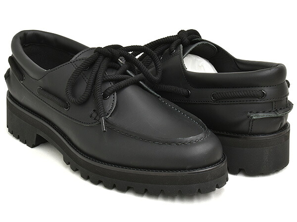 TOMOTAKA ONOZAKI FAT LACE DECK SHOES【トモ隼 オノザキ ファットレース 甲板シューズ】【ビブラム VIBRAM トモ アンド シーオー Tomo \u0026 Co 黒いこと】BLACK LEATHER