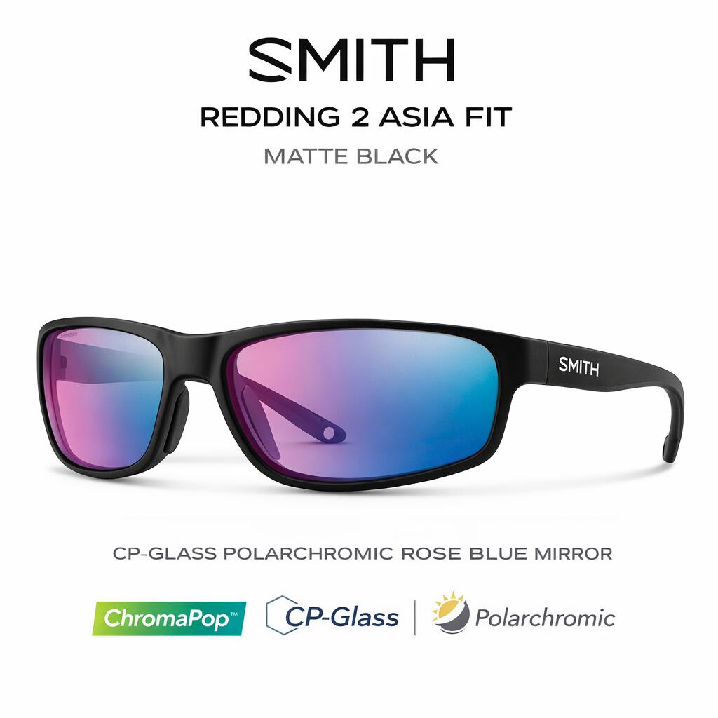 SMITH スミス Redding 2 レディング2 Matte Black CP Glass Polarchromic Rose Blue Mirror アジア相応う 硝子偏光調光 黒眼鏡