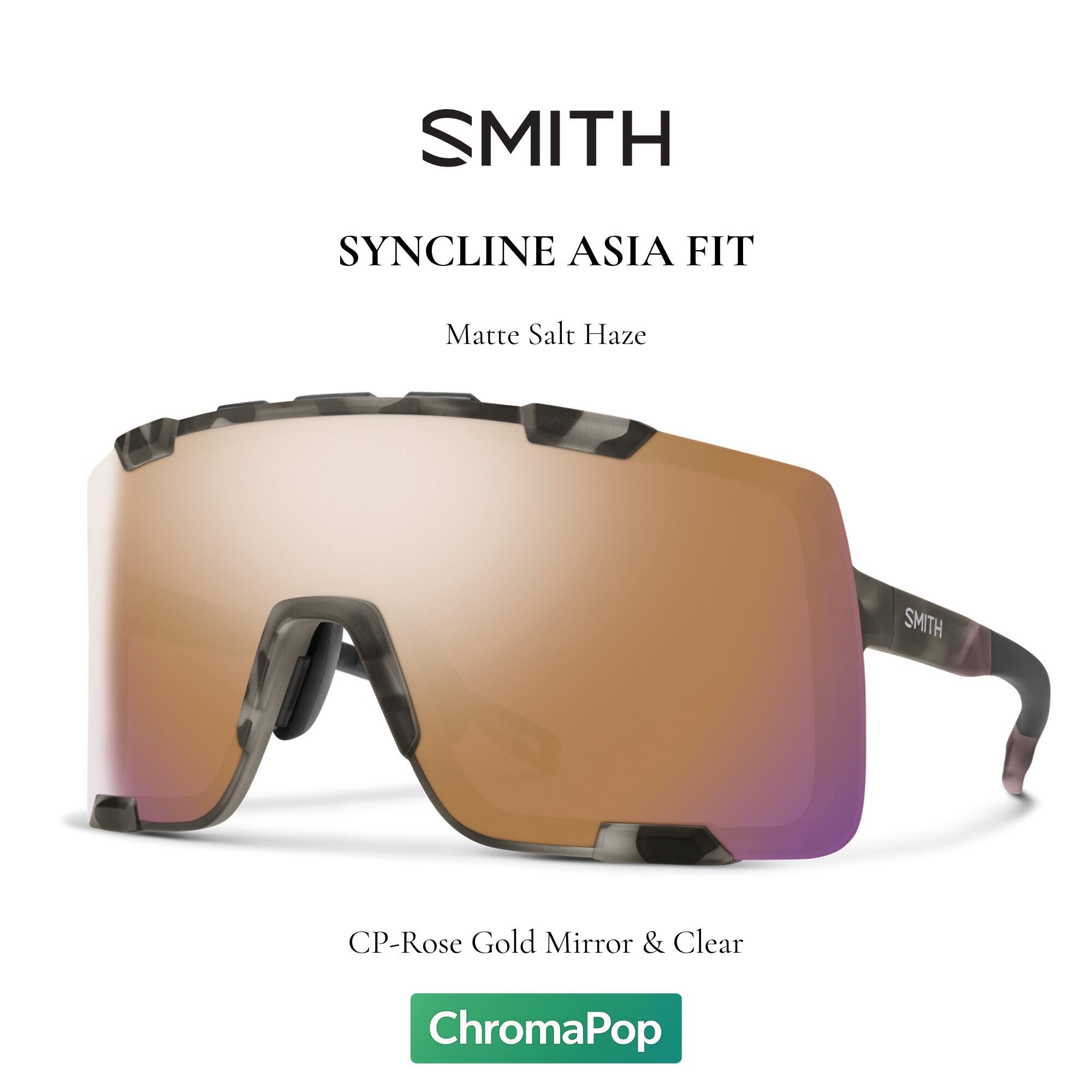 SMITH スミス Syncline シンク伝達ルート Matte Salt Haze CP Rose Gold Mirror アジア相応う スペア部品水晶体Clear付き添い人 スポーツ・アウトドア-ウェア・アクセサリー