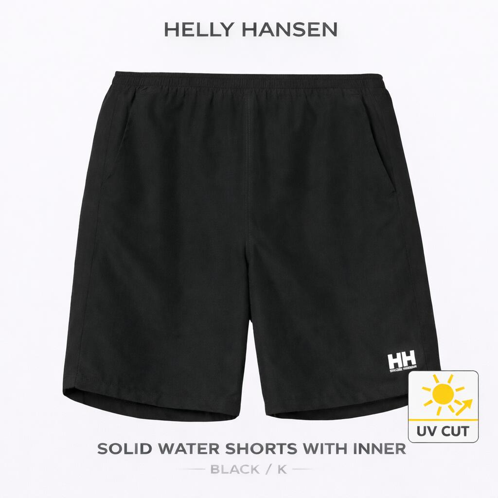 HELLY HANSEN SOLID WATER SHORTS WITH INNER NB HH72630 ブラック メンズ 水着 ウォーターショーツ サーフパンツ ヘリーハンセン