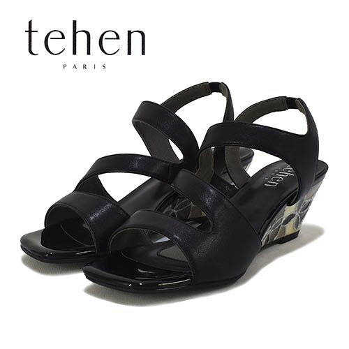 テーン　tehen　合皮　クリスタルヒール　ネックストラップ　サンダル