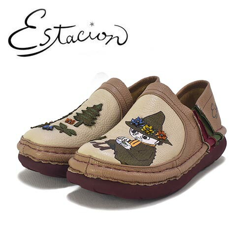 エスタシオン Estacion 革 ムーミンシリーズ スナフキン カジュアルシューズ