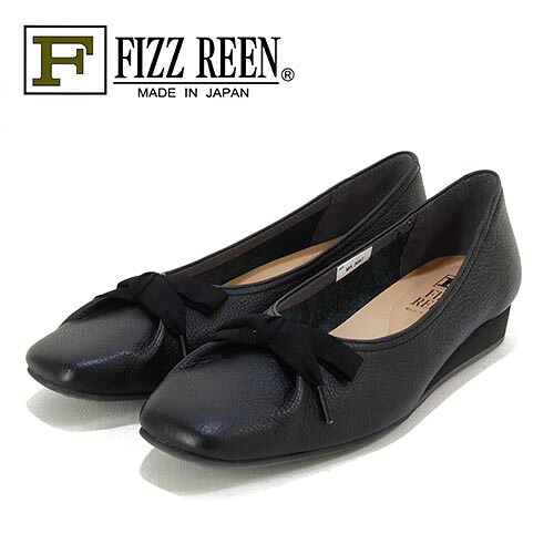 FIZZREEN フィズリーン 革 リボン ローヒールパンプス|GHILLI