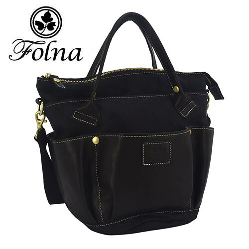 FOLNA（フォルナ）　革Xキャンバス　２WAY　ガーデンバッグ