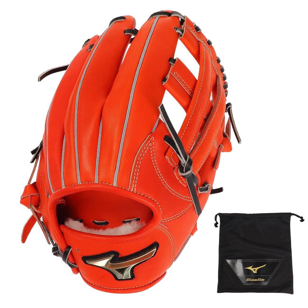 ミズノ（MIZUNO） 硬式用グラブ 内野手用 グローバルエリート Hselection SIGNA αラインタイプ 1AJGH28523 52 （フラッシュオレンジ/ＦＦ/Men's）