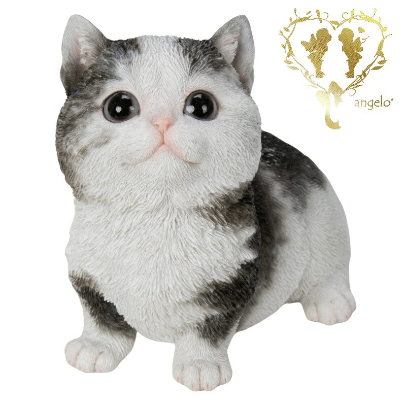 【ぜ～んぶクーポンで10％OFF】送料無料 【お座りマンチカン 黒ぶち】 CAT リビング　 玄関　ガーデン 雑貨 オーナメント おしゃれ置物 樹脂 お出迎え WooBia
