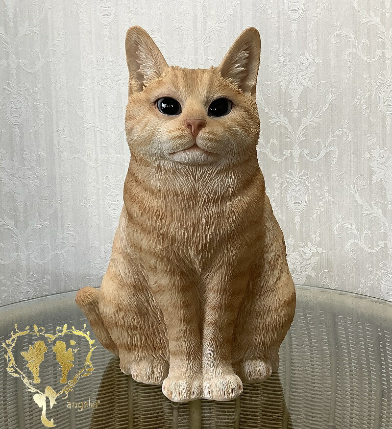 【マラソン期間クーポンで10%OFF】大きなサイズで 【太っちょ ブリティッシュ ショートヘア 茶トラ】CAT オーナメント おしゃれ 置物 ギフト対応 おうち時間 大人かわいい雑貨 Woobia|ガーデニング雑貨天使アンジェロ