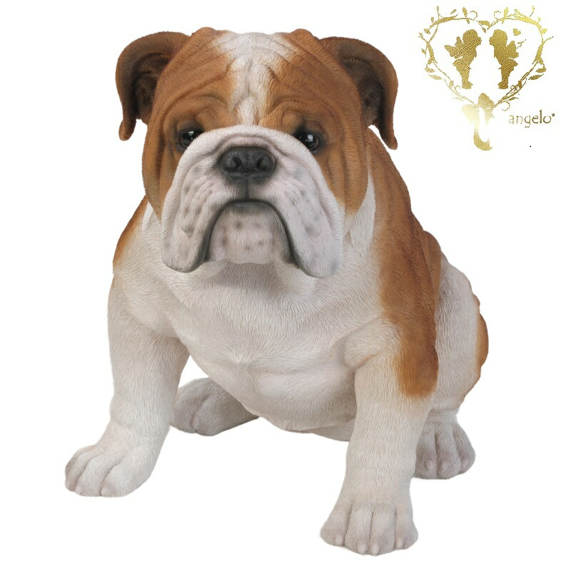 【ぜ～んぶクーポンで10％OFF】【送料無料】【ブルドッグ（大）】　本物そっくり 犬 ドッグ 置物　ガーデニング エントランス リビング おしゃれ インテリア置物 ウエルカム お出迎え　Woobia