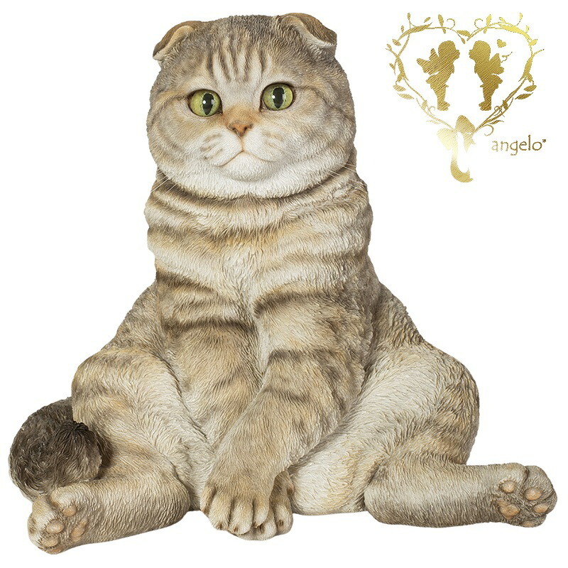 【ぜ～んぶクーポンで10％OFF】大きなサイズで【スコ座り スコティッシュフォールドたれ耳】 ハイエンドキャット　CAT 本物そっくり 玄関　ガーデン 雑貨 おしゃれ置物 樹脂 WooBia 29,304円