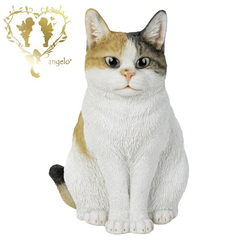 置物　猫　ネコ　飾り　イタリア製❣️ キシマ ガーデンオーナメント 置物 猫 アンティークホワイト