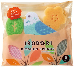 イロドリ キッチンスポンジ5種セット【60セット／カートン売】スポンジ キッチン ギフト プレゼント 贈り物 イベント 景品 まとめ買い 販促品 [SP-20262]