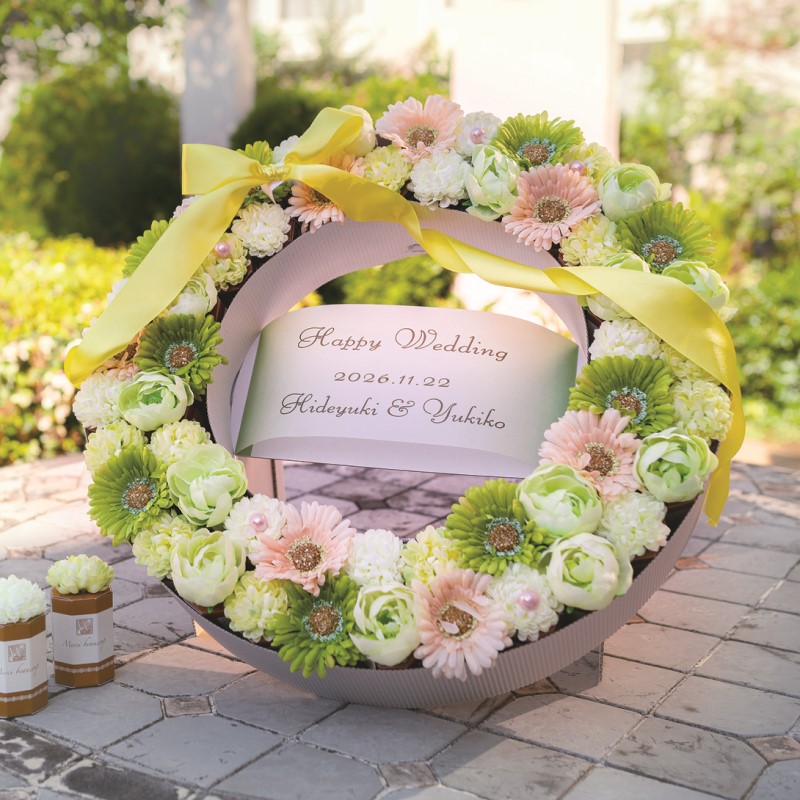 ＼ 15％オフ ／ リース ガーデン 52個 セット ★ ウェルカムボード プチギフト 結婚式 ウェディング 披露宴 名入れ お菓子 オシャレ ハートクッキー [CO2025]