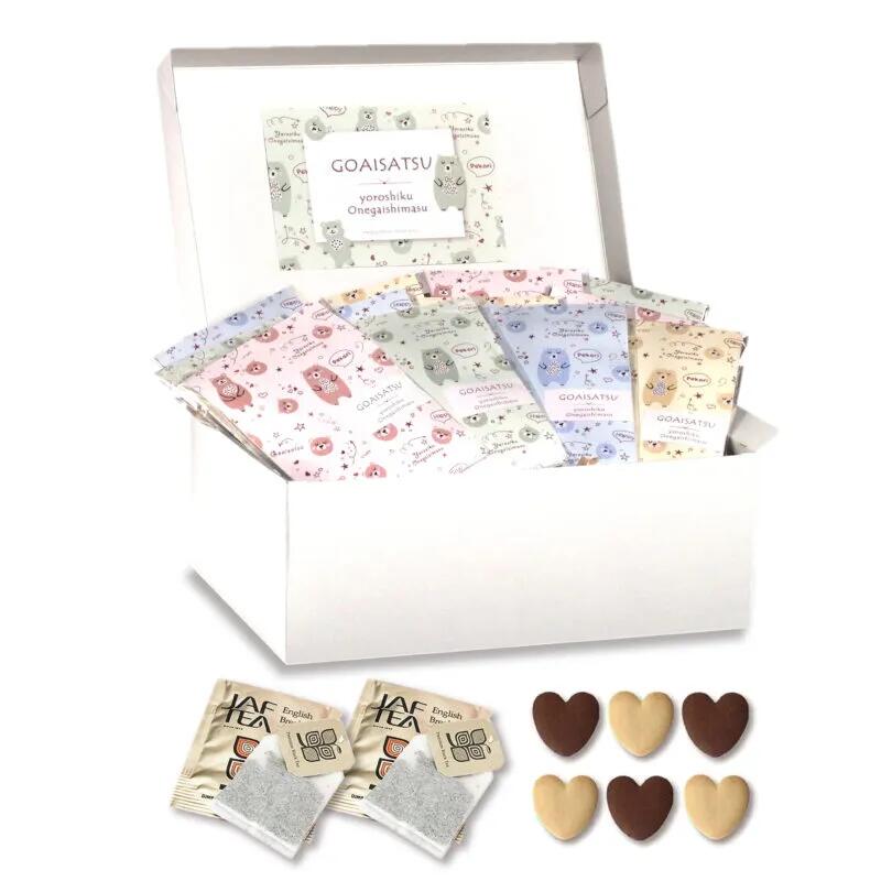 ＼ 15％OFF ／ ご挨拶 テディ Box ★ クッキー 紅茶 プチギフト ちょっとした プレゼント お配り お菓子 挨拶 菓子折り 大容量 引越し 結婚式 パーティー イベント 景品 粗品 バラマキ 販促 かわいい 可愛い [HW2025] 7,519円
