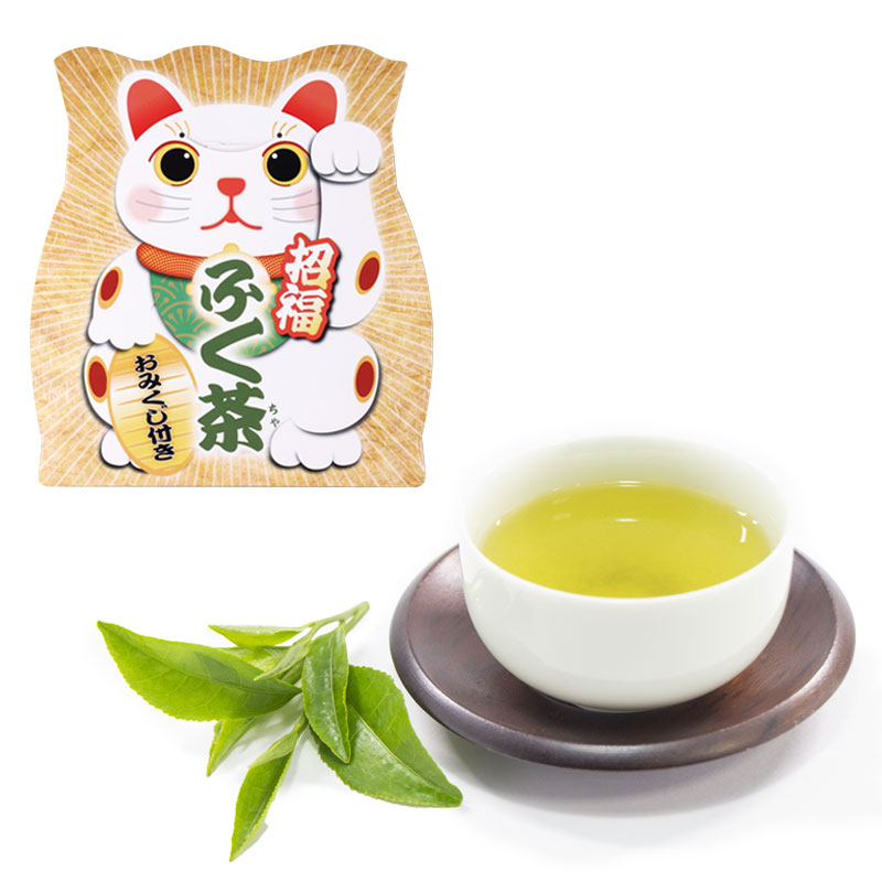 招福ふく茶（おみくじ付き） 【 100個セット / カートン売 】 煎茶 ティーバッグ ふく茶 ノベルティ 抽選会 ギフト プレゼント 贈り物 イベント 景品 まとめ買い 販促品 [RS-20257]